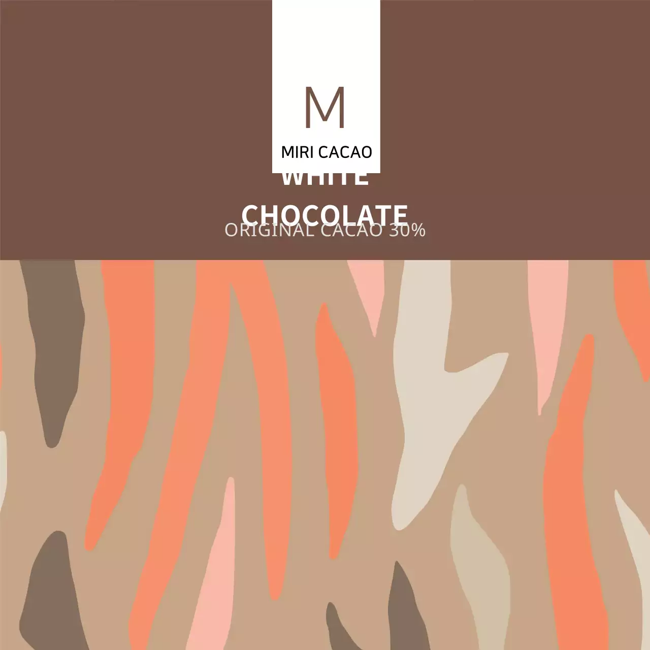 Label Teh Cokelat Panas Pola Pohon Jeruk Coklat