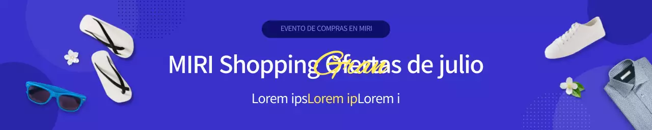 Promocione su evento de compras de verano con un sencillo concepto azul