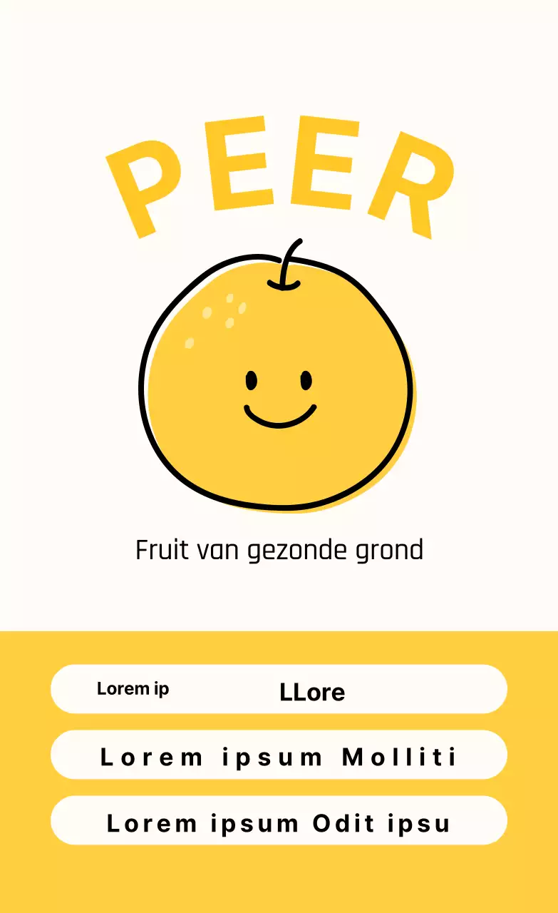 Schattige peer verticale sticker