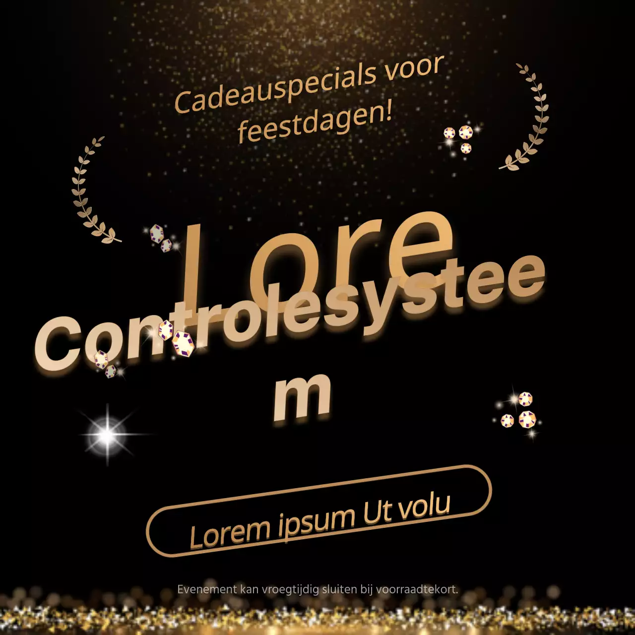 Gouden Tekstuele Vakantie Sjabloon