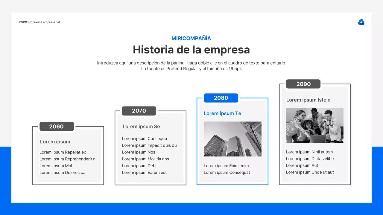 Kit de presentación de propuestas de negocio limpio e intuitivo en azul y gris claro