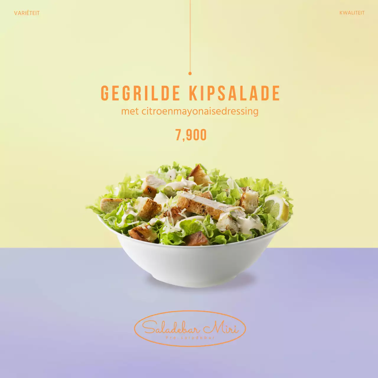 Paarse eenvoudige saladevierkantjes