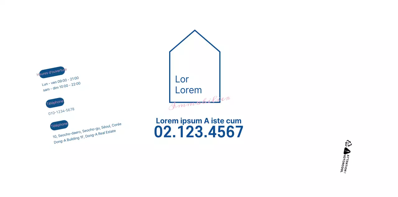 Concept simple en blanc et bleu marine pour mettre en valeur et promouvoir votre propriété