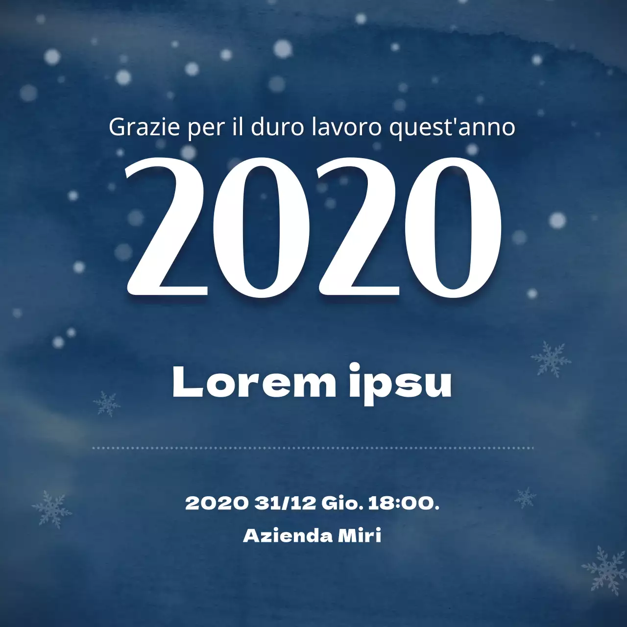 Fiocco di neve blu che chiude il quadrato dei social media