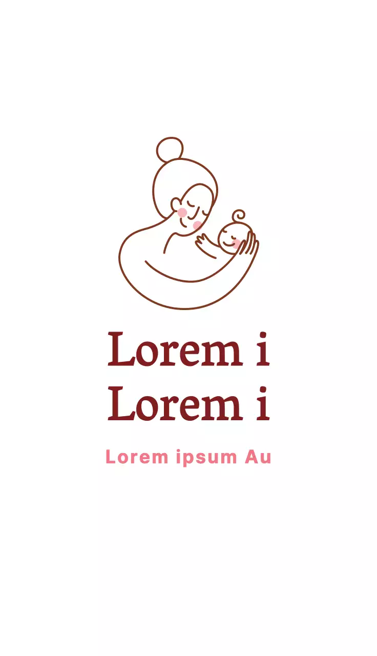 Biglietto da visita pulito per ospedale di maternità con illustrazione rosa