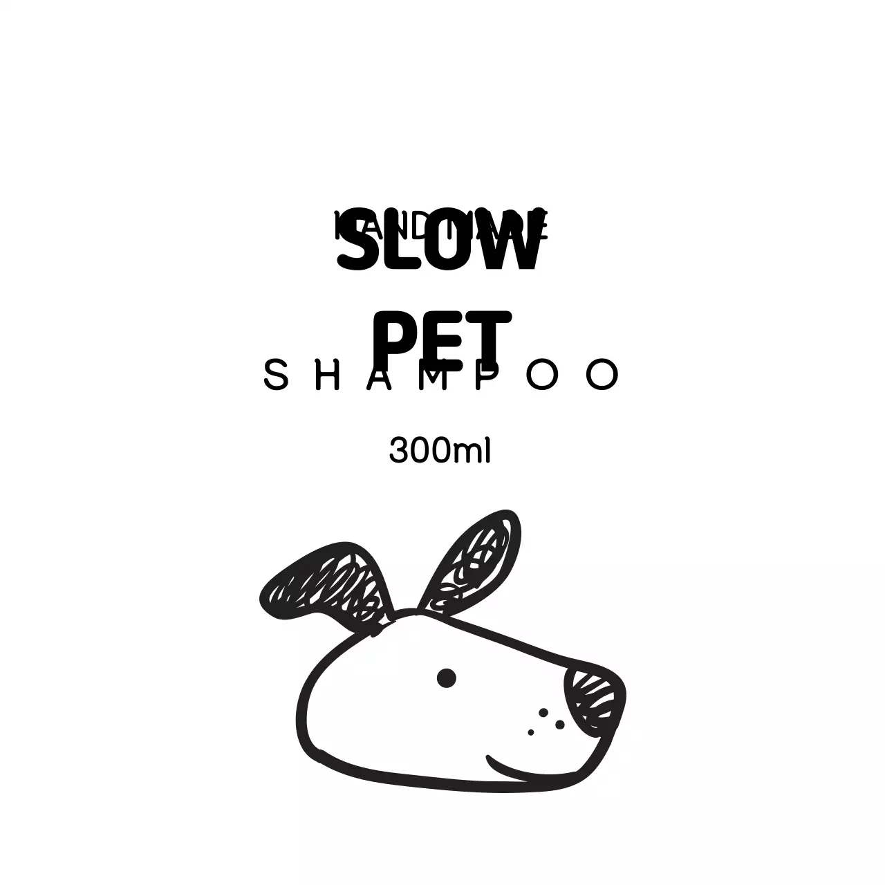 Label sampo bergambar hitam putih