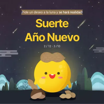 Bonito cartel cuadrado de Nochevieja en amarillo y azul marino