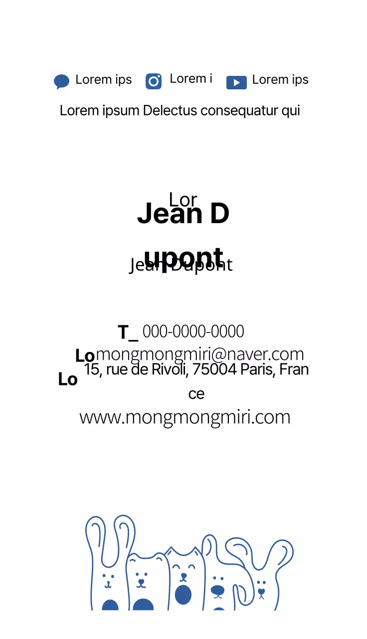 illustration bleue simple animal cafe