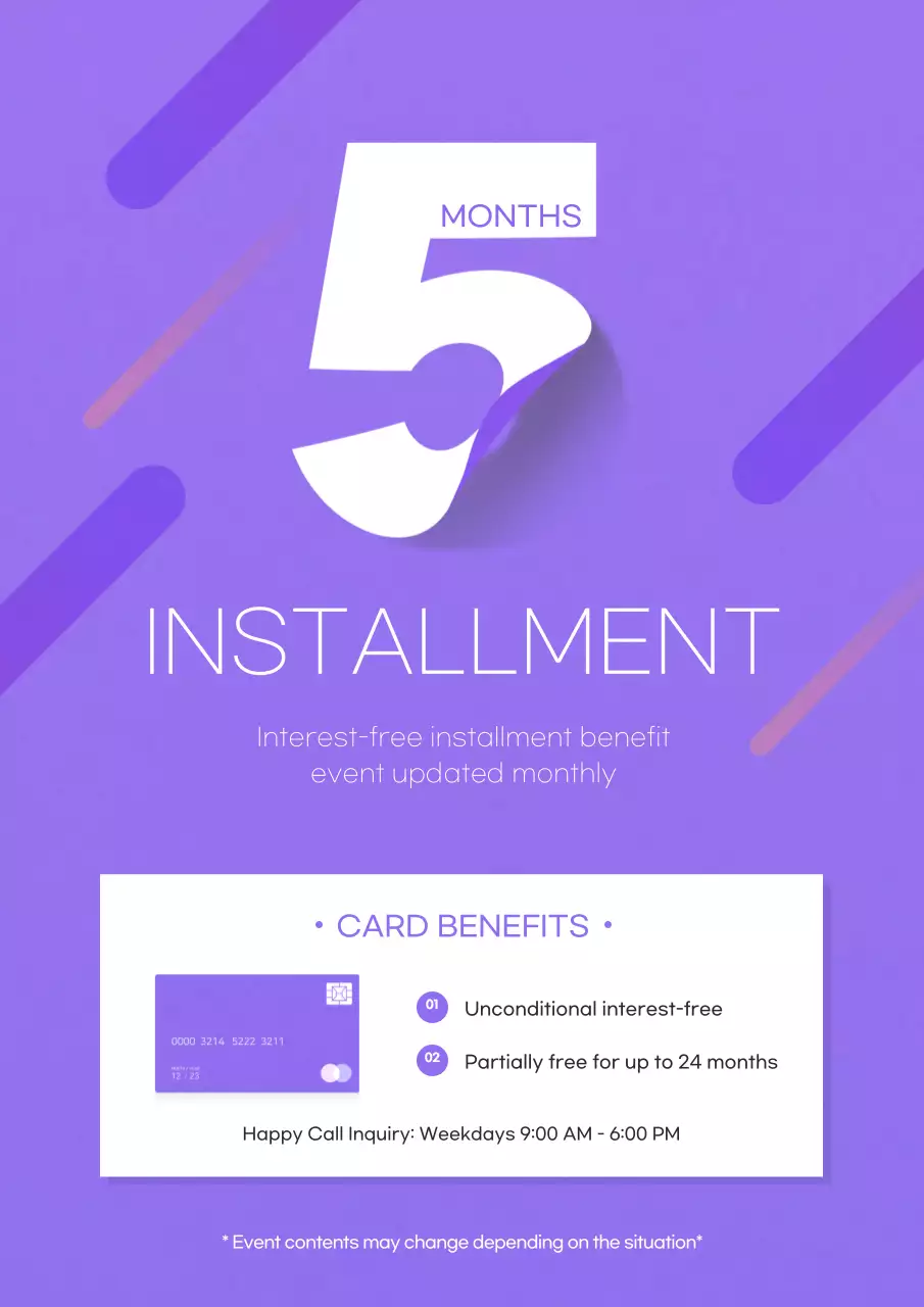 Purple Minimal Installment Promotion Poster