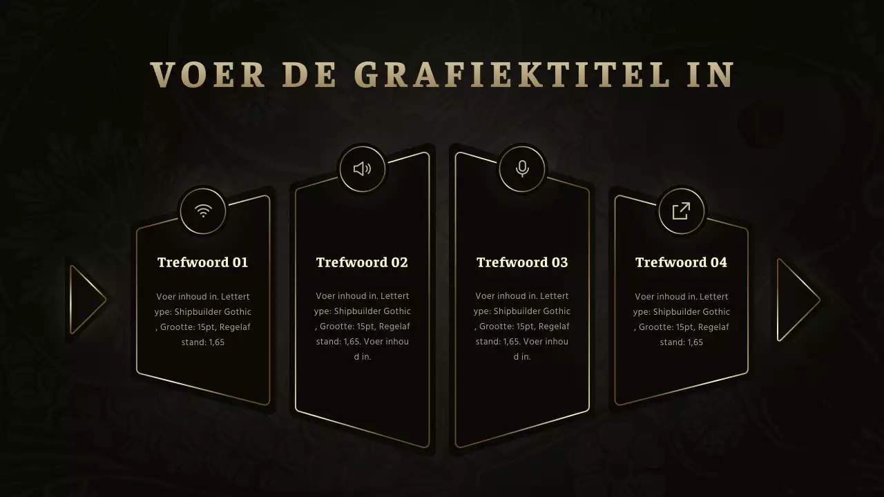 Gourmet Jean Concept Visgraatgrafiek in zwart en goud