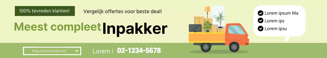 Groene illustratie Nette verpakking bevordert verhuizen