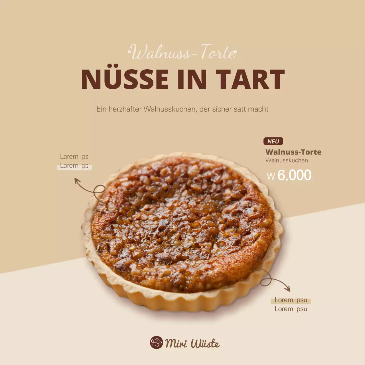 Banner für braune Walnusskuchen
