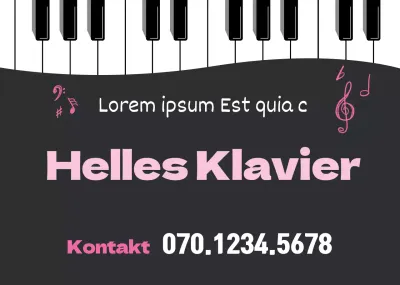 Schwarz und weiß Tastatur Illustration Musikschule Förderung