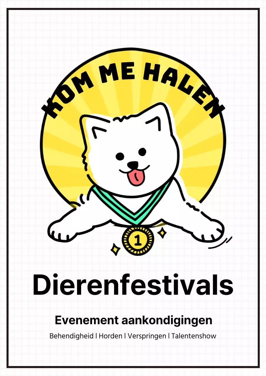 Wit, schoon en schattig huisdier festival evenement promotionele poster