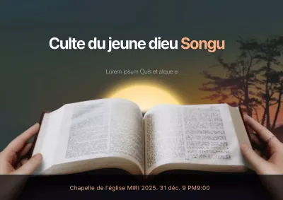 Événement du Nouvel An à l'arrière-plan de la Bible d'adoration de Songgu Young God