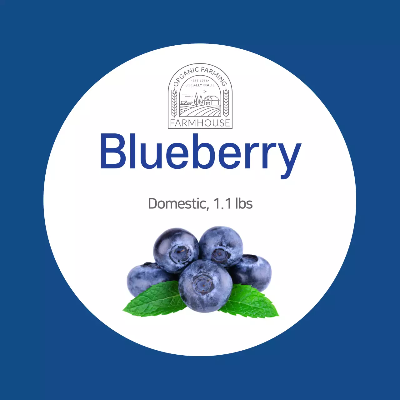 Blue Neat Blueberry Produce Label