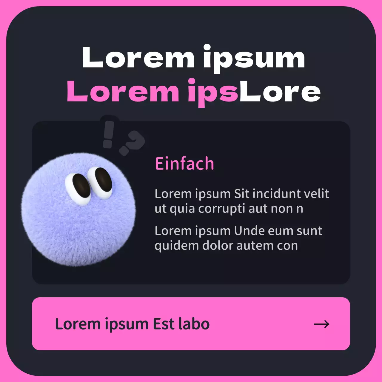 Schwarz und rosa studieren 3D niedlich Alphabetisierung Förderung