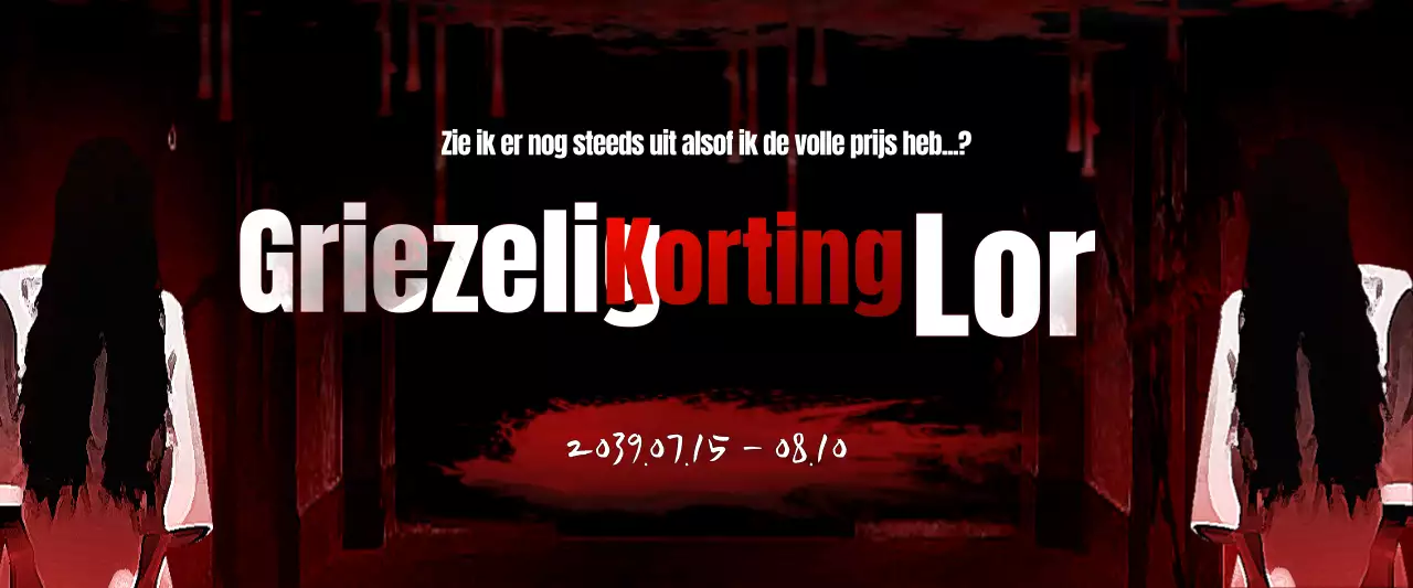 Rood en zwart horrorconcept te koop