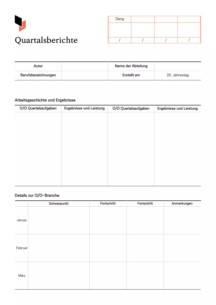 Saubere vierteljährliche Berichterstattung in Weiß und Beige