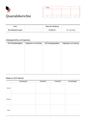 Saubere vierteljährliche Berichterstattung in Weiß und Beige