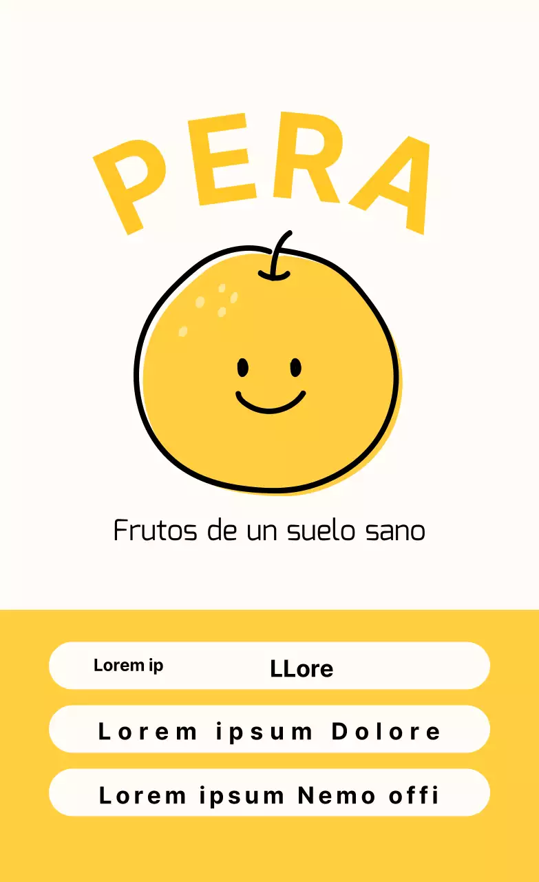 Adhesivo vertical de una bonita pera