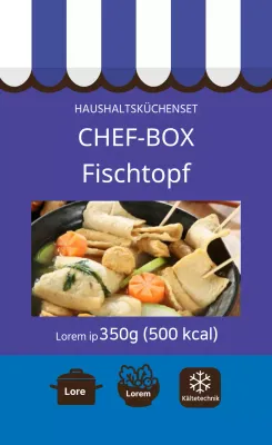 Blaues illustriertes Brötchen Oden-Kochetikett