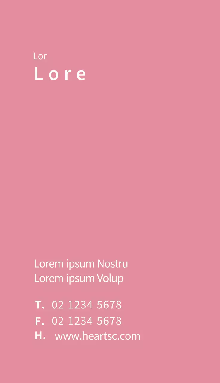 Biglietto da visita pulito per ospedale di maternità con illustrazione rosa