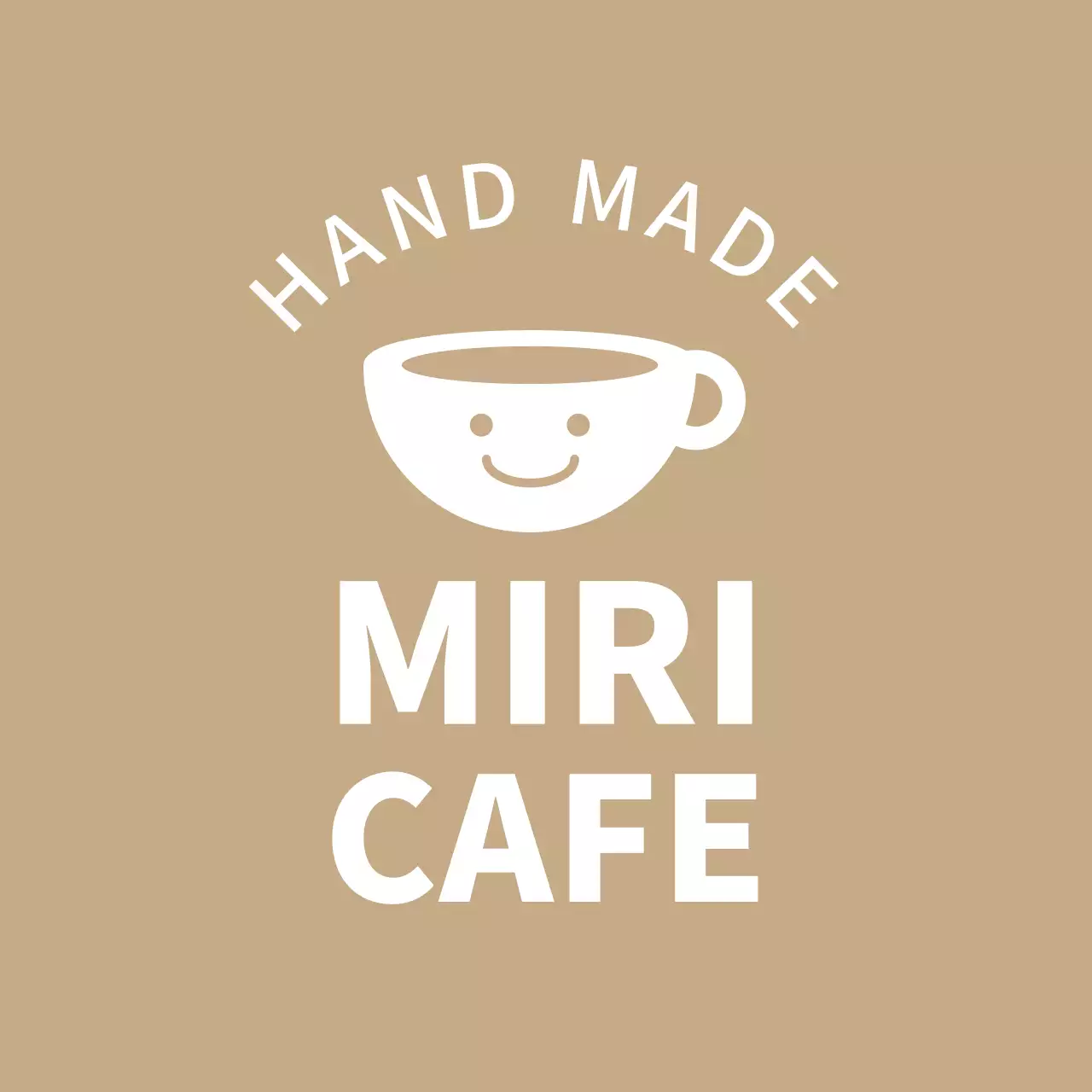 Label Kafe Ikon Sederhana berwarna krem