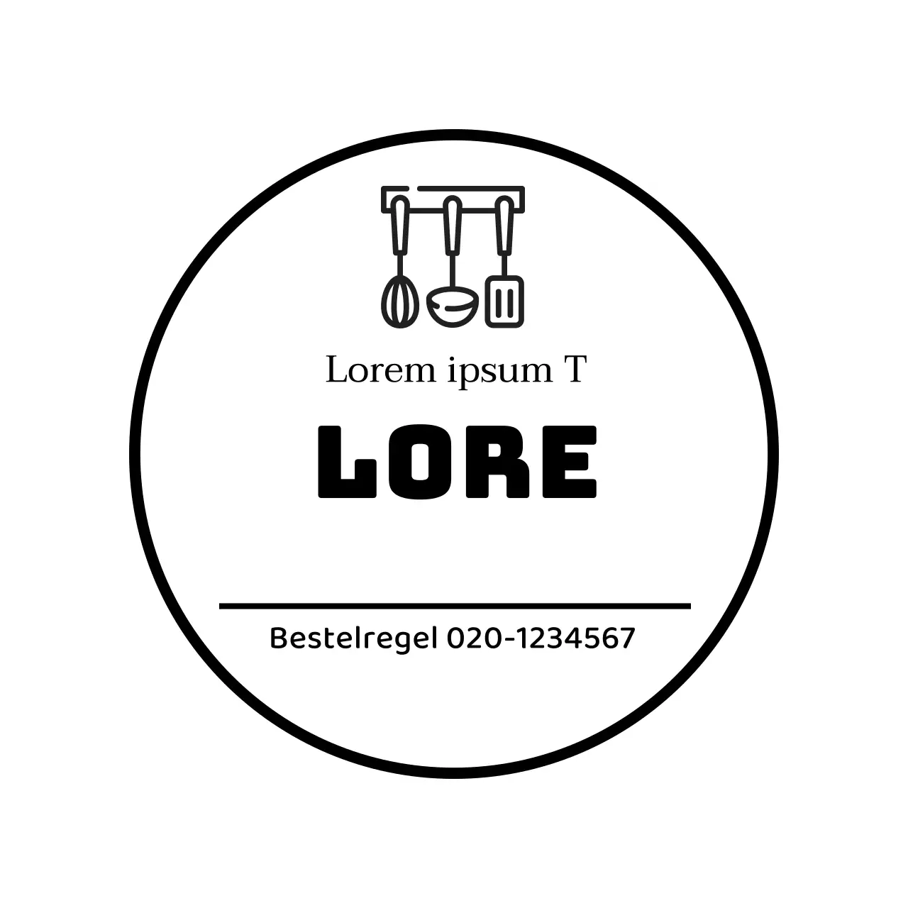 Witte illustratie eenvoudig restaurant bijgerecht label