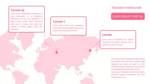 Wereldkaart in keurig roze