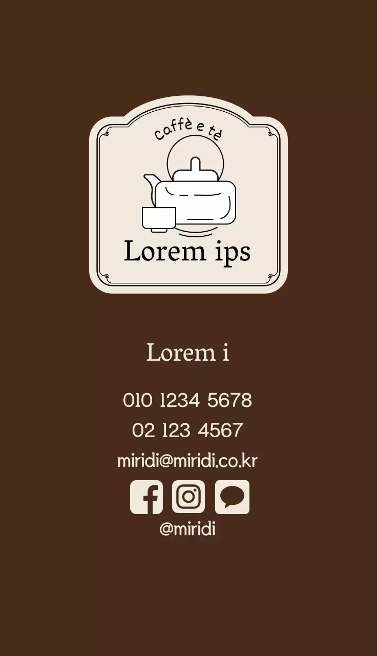 Marrone albicocca illustrazione logo caffè tè biglietto da visita