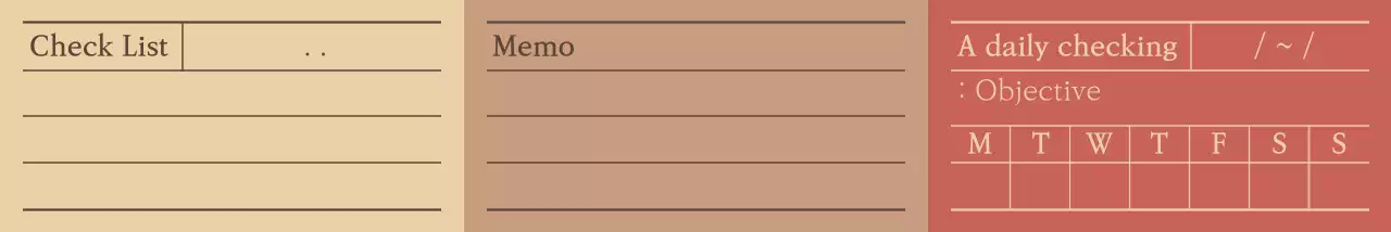 Pola konsep buku catatan yang bersih dengan warna-warna hangat