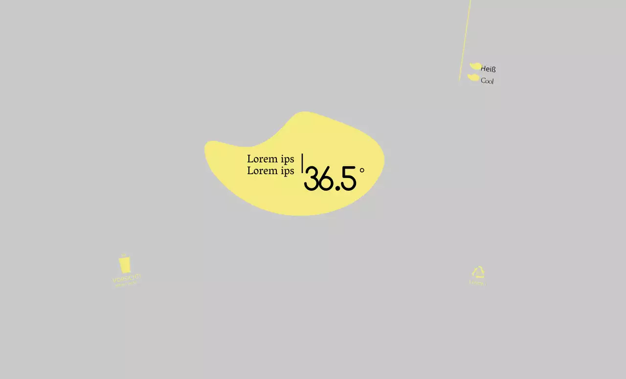 Grau Gelb Formen Muster Cafe