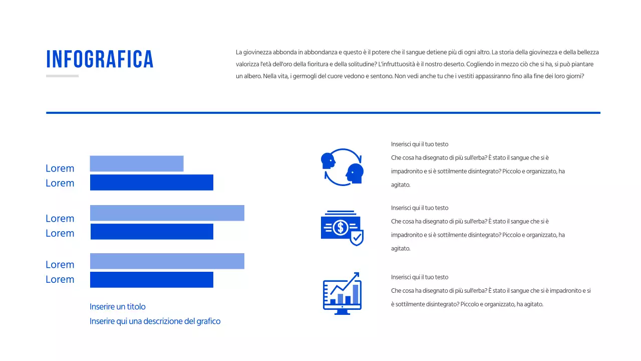 Grafico concettuale semplice in blu