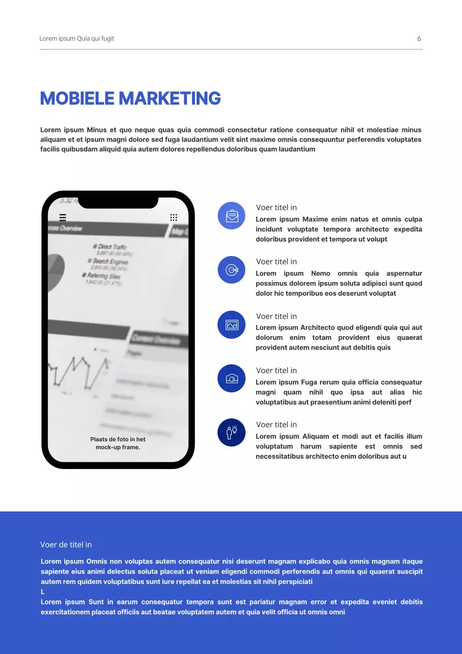 Eenvoudig concept zakelijk voorstel in blauw