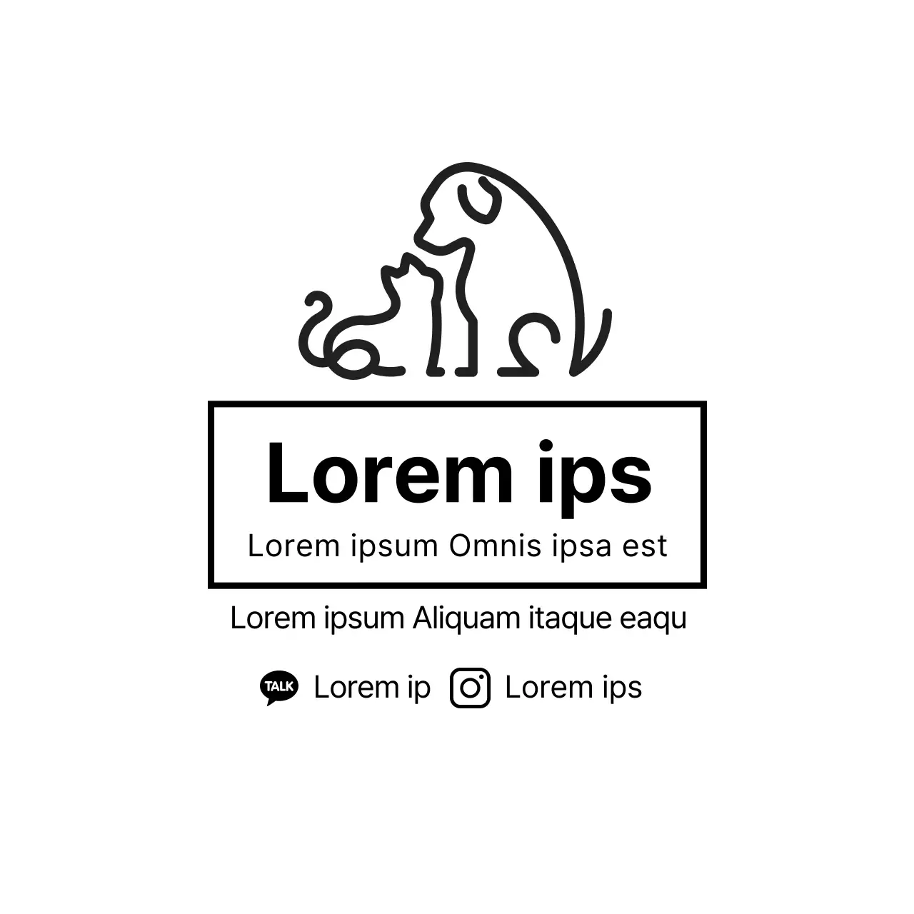 illustration noire logo simple animalerie étiquette