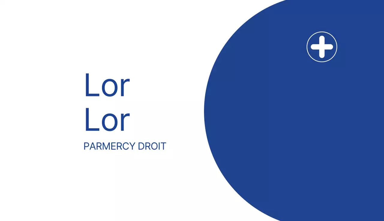 Illustration bleue, blanche et soignée d'une pharmacie