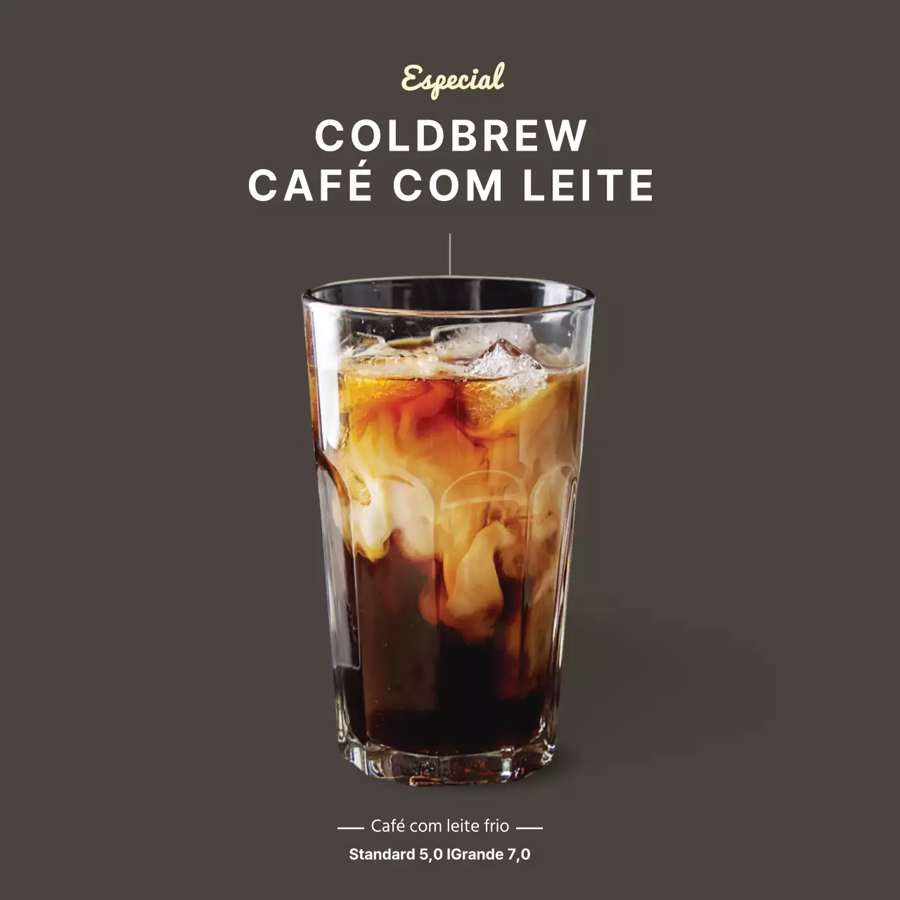Cartaz simples em cor de café para um café de cerveja fria