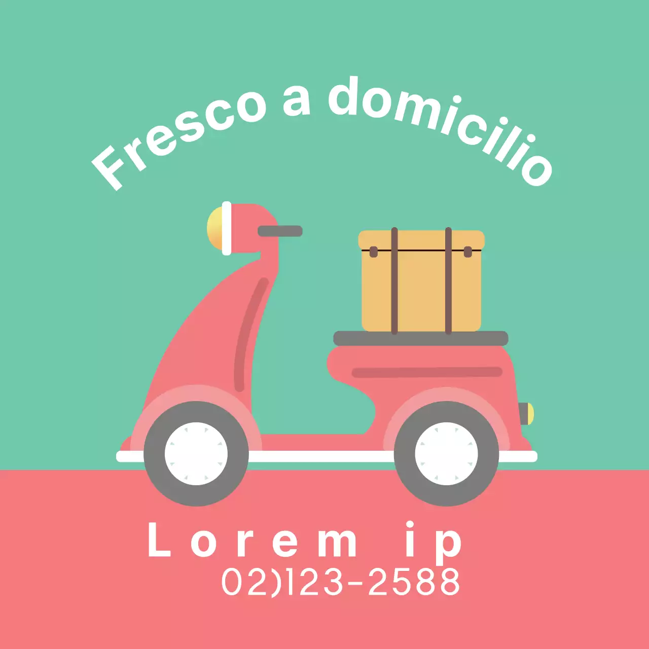 Illustrazione verde rosa promozione di consegna ordinata