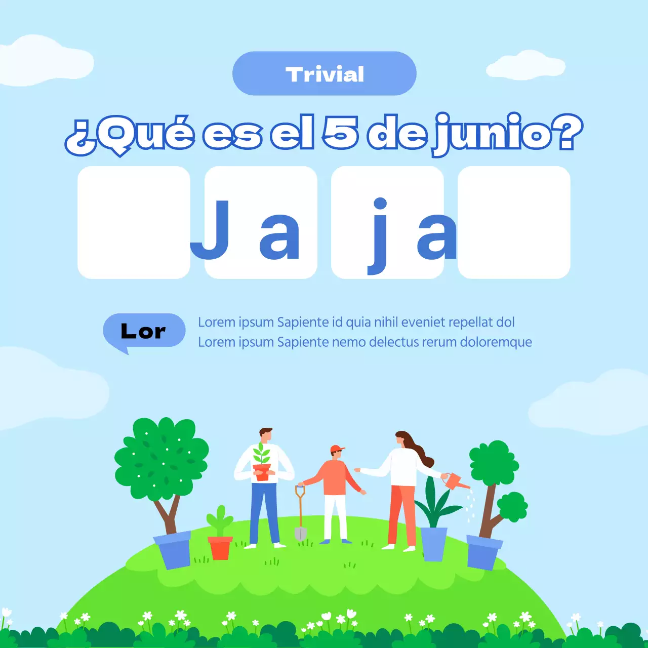 Ilustración en verde y azul claroCuestionario sobre las superestrellas del Día del Medio AmbienteEvento