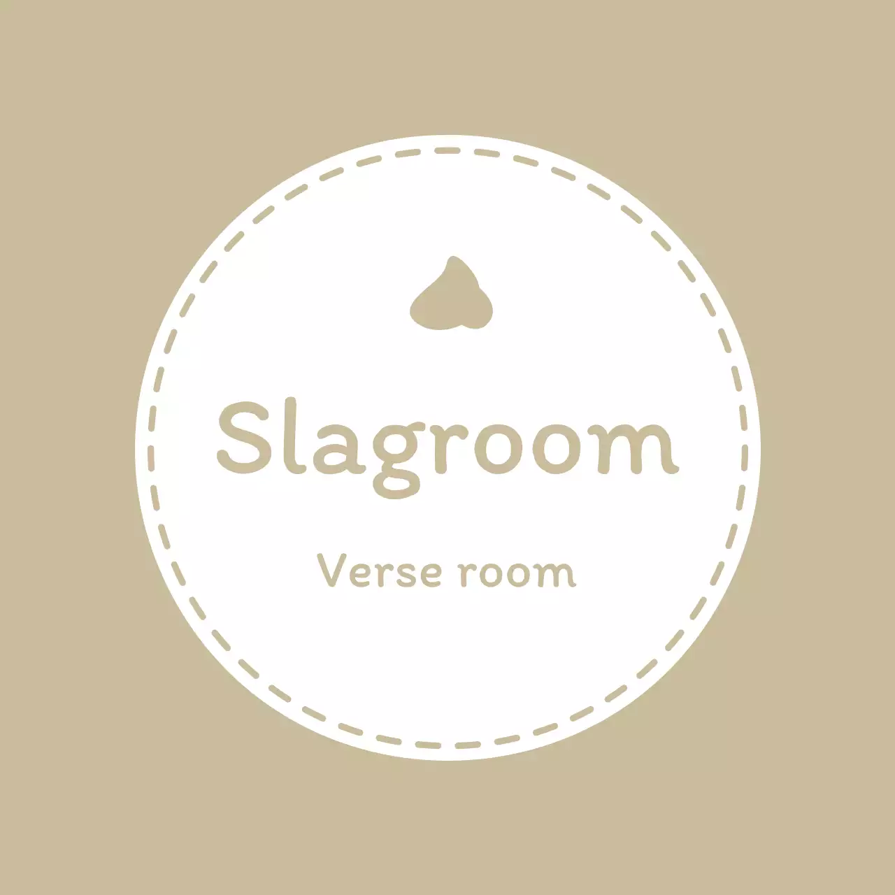 Een beige, sentimenteel café-etiket