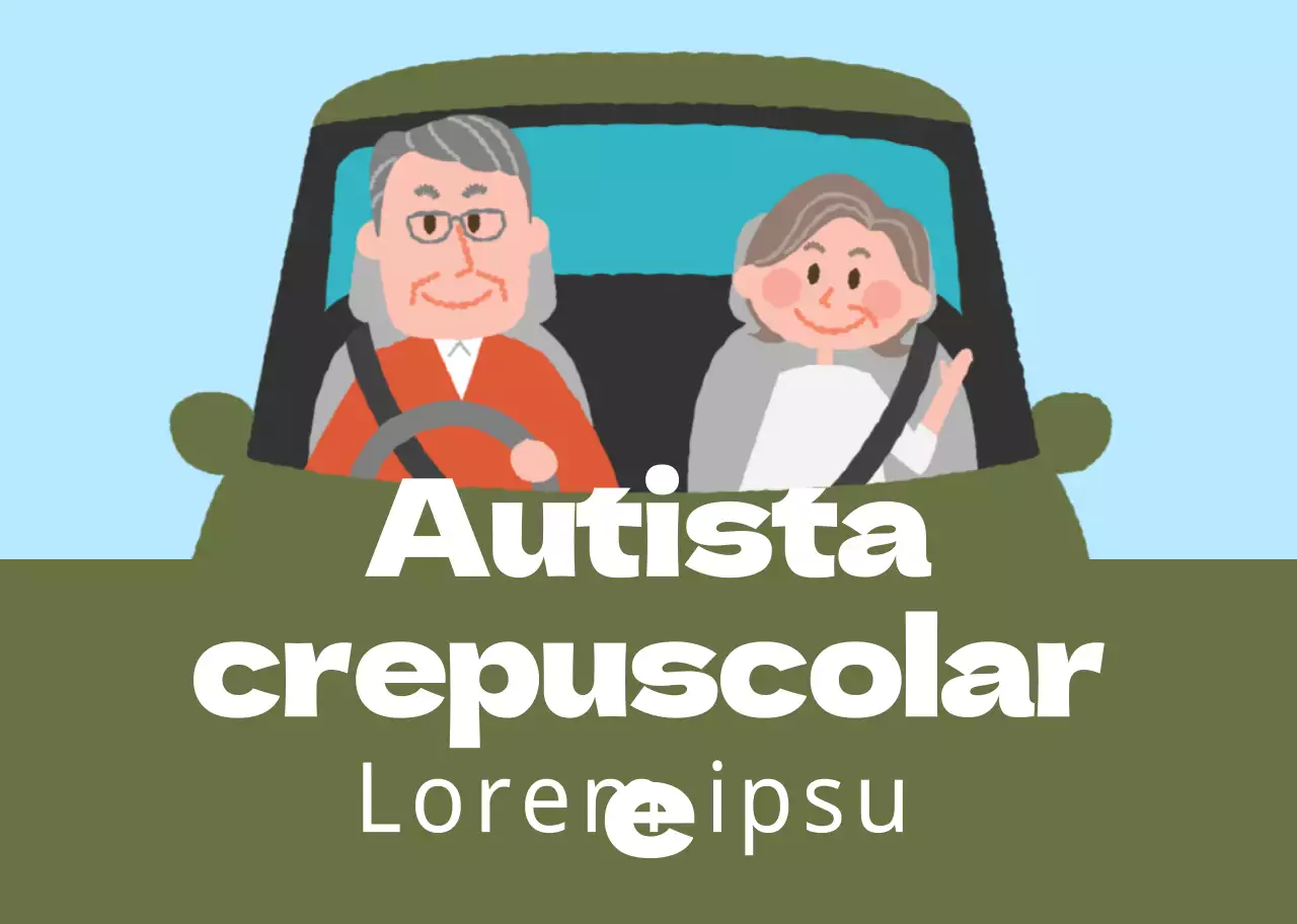 Luce blu verde vecchia coppia illustrazione guida sicura