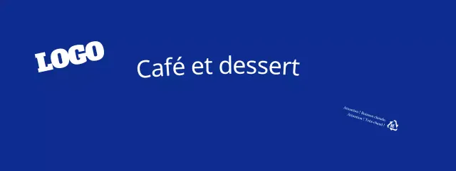 Texte en lettres simples bleu cafe