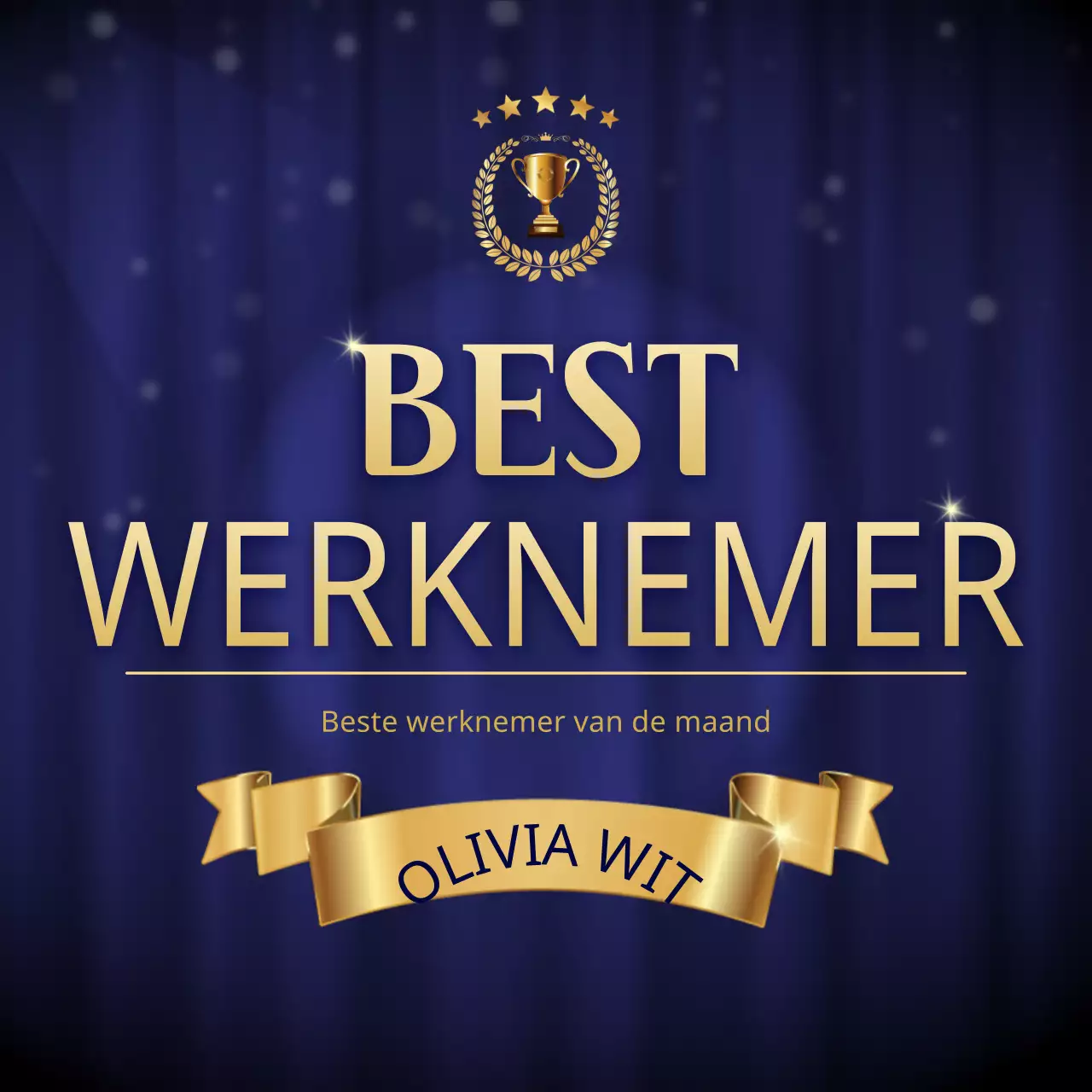 Een blauw en goud glitterend prijsuitreikingsconcept