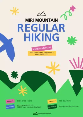 Beige Modern Hiking Recruitment Poster