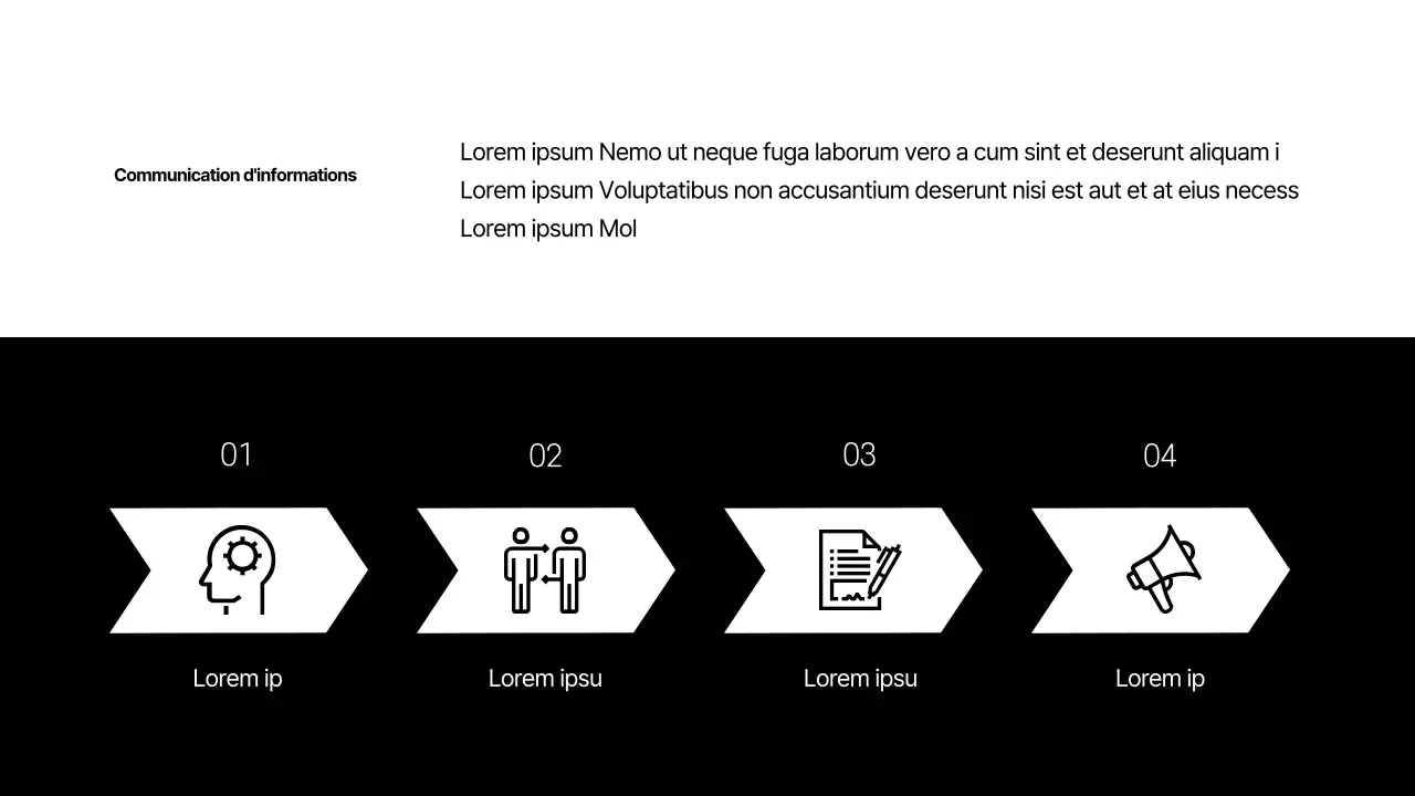 Infographie sur la gestion de projet avec un concept en noir et blanc