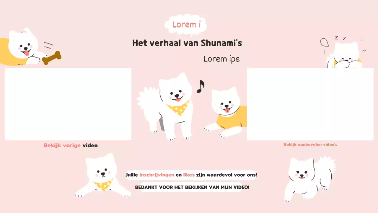 Een schattig puppy vlog thema in roze en wit
