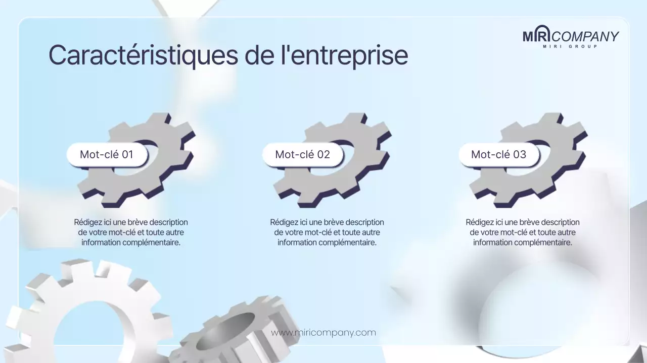 Plan d'affaires avec roues dentées en 3D dans les tons bleus