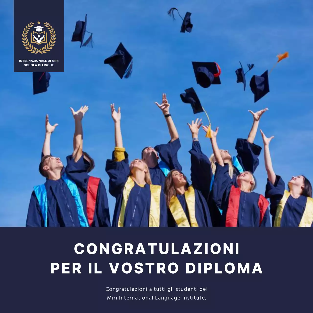 Navy Formal Semplice celebrazione di laurea Scuola di lingue