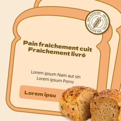 Illustration de pain sur fond orangeBoulangerieLivraison